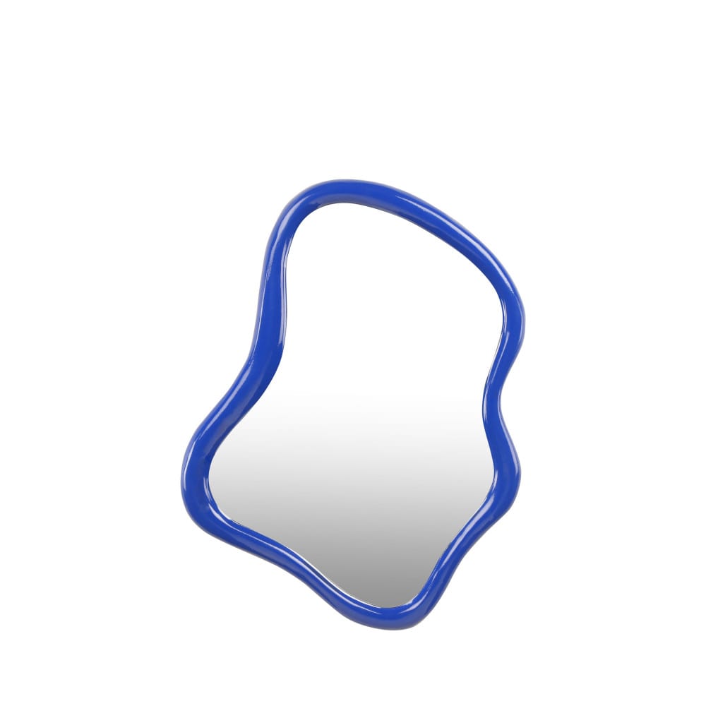 Miroir de forme organique 54x40cm - Bleu électrique