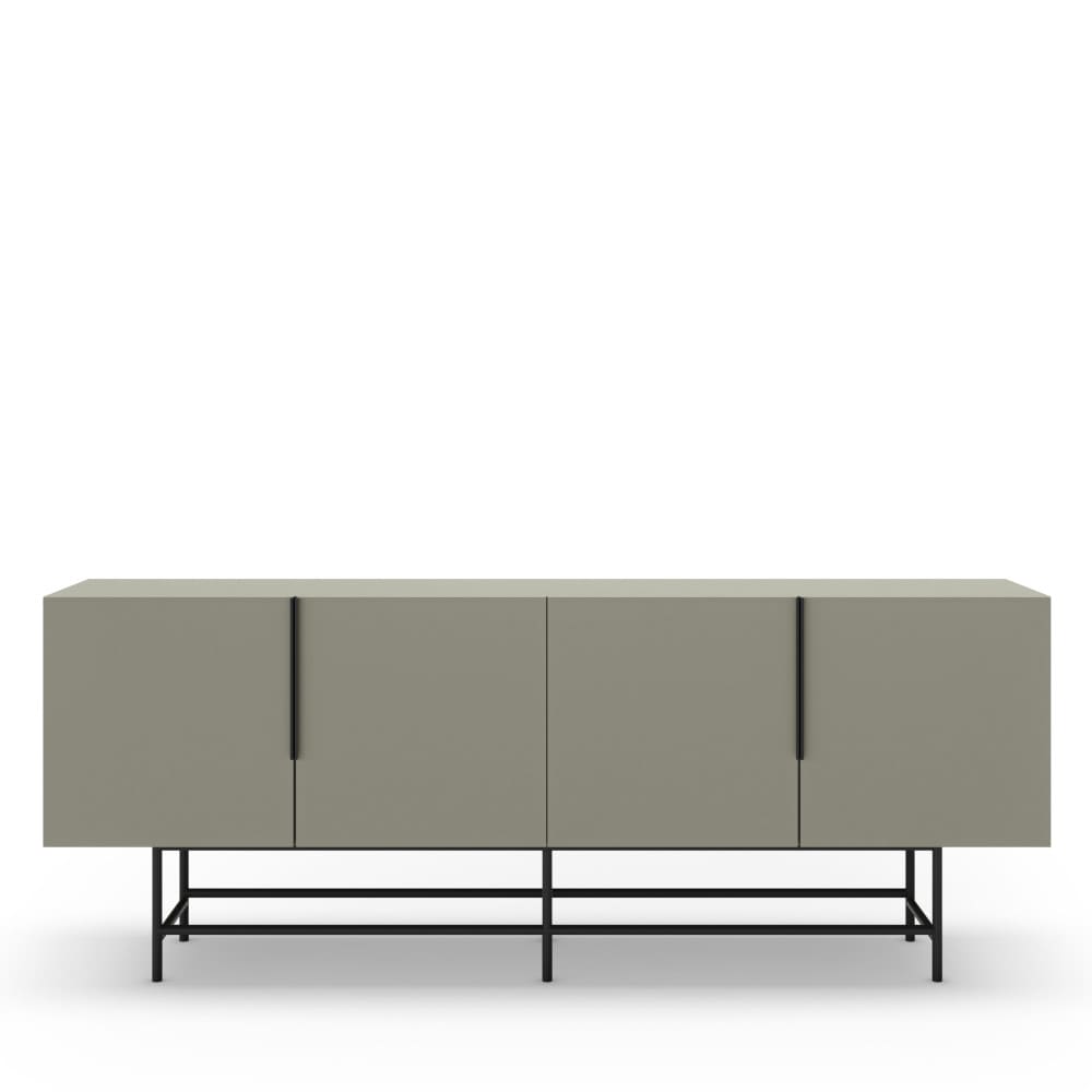 Buffet 4 portes en bois et métal L200cm - Vert amande