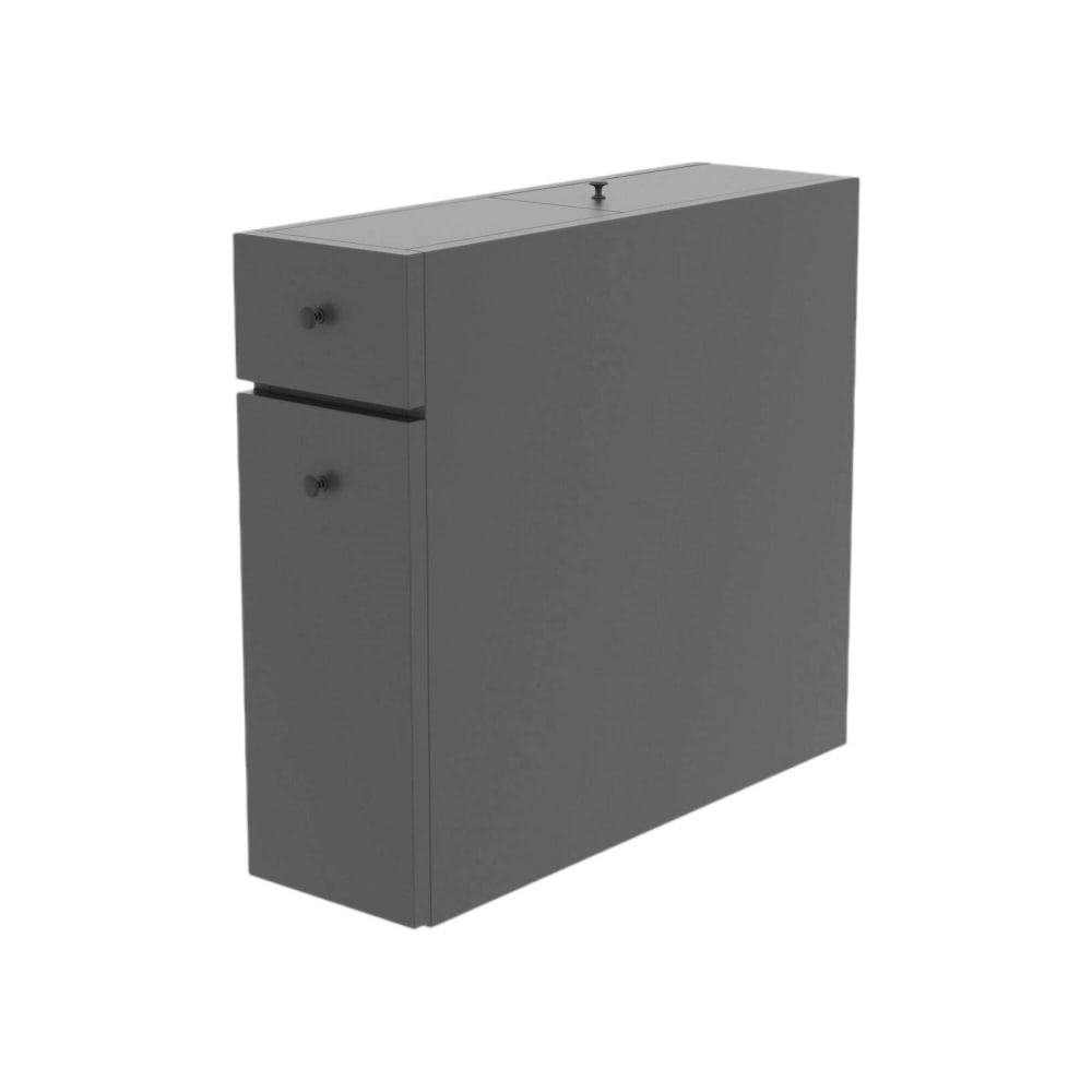 Dmora Anthrazitfarbener Waschtischunterschrank in Holzoptik style modern Schwarz Holz