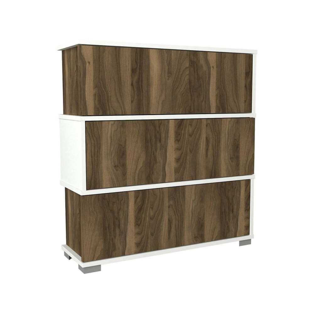 Meuble à chaussures effet bois beige et blanc 90x30h93 cm