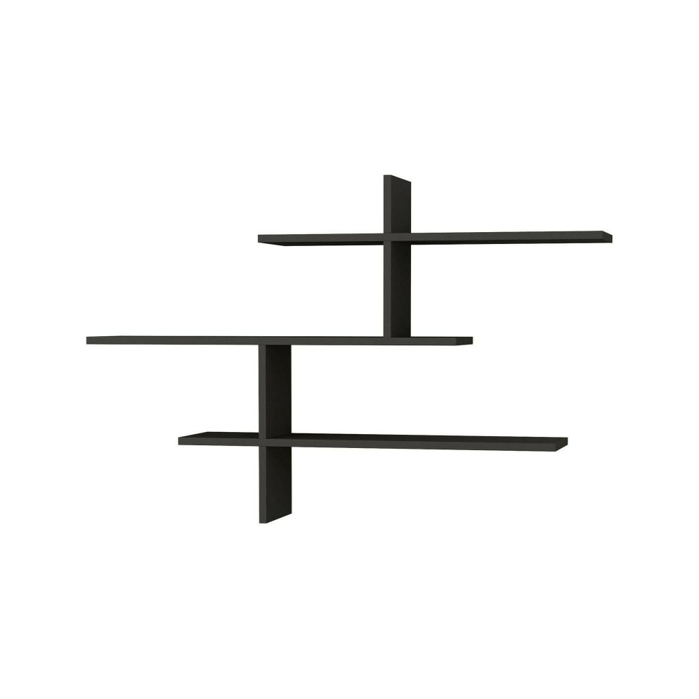 Etagère effet bois anthracite 123x22h81 cm Etagère effet bois anthracite 123x22h81 cm