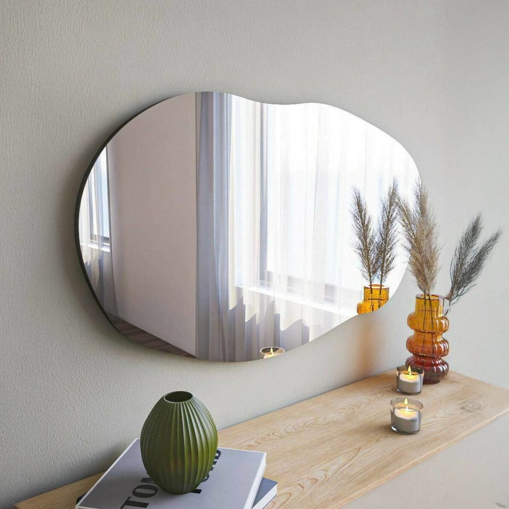 Schwarzer Spiegel in Holzoptik 52x2h89 cm - Maisons Du Monde