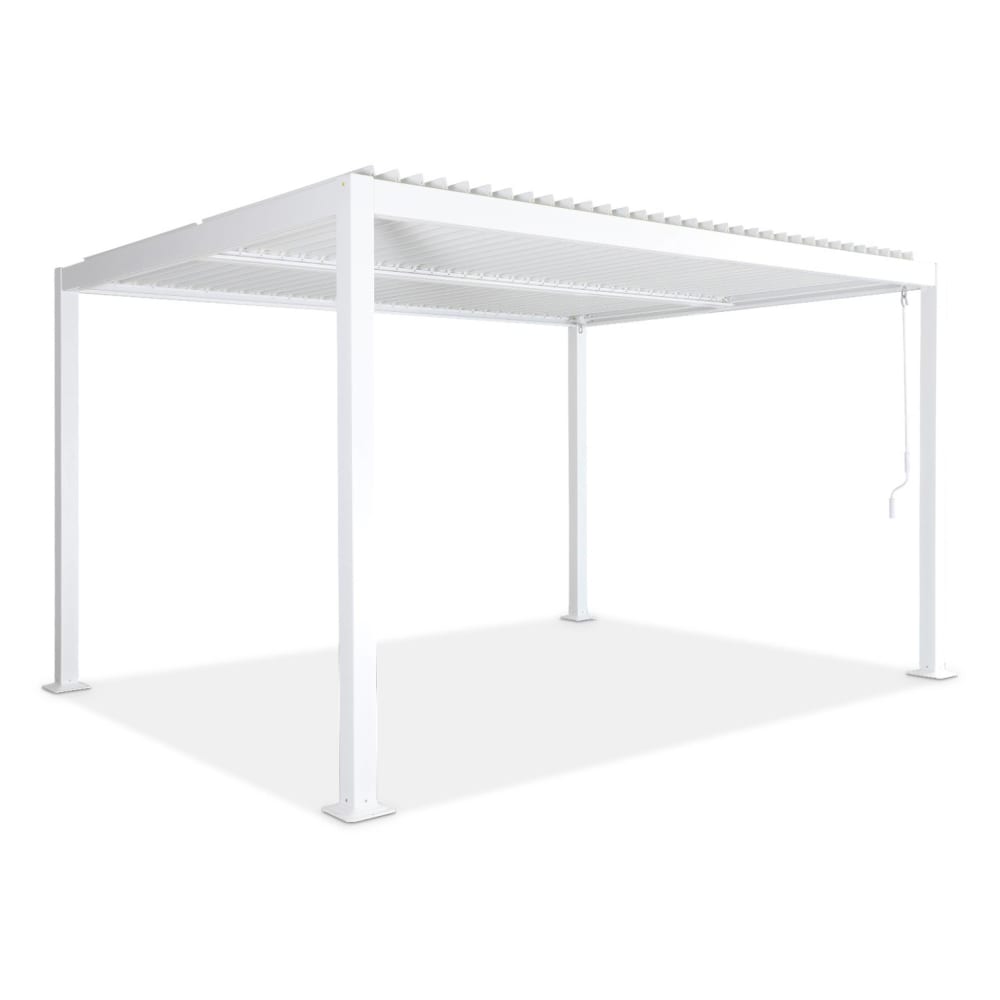 Pergola bioclimatique aluminium et acier 4x3m blanc