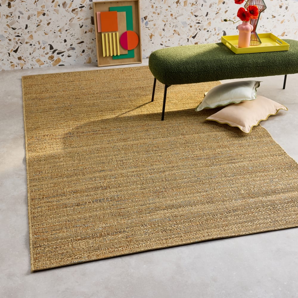 Tapis intérieur/extérieur effet jute claire