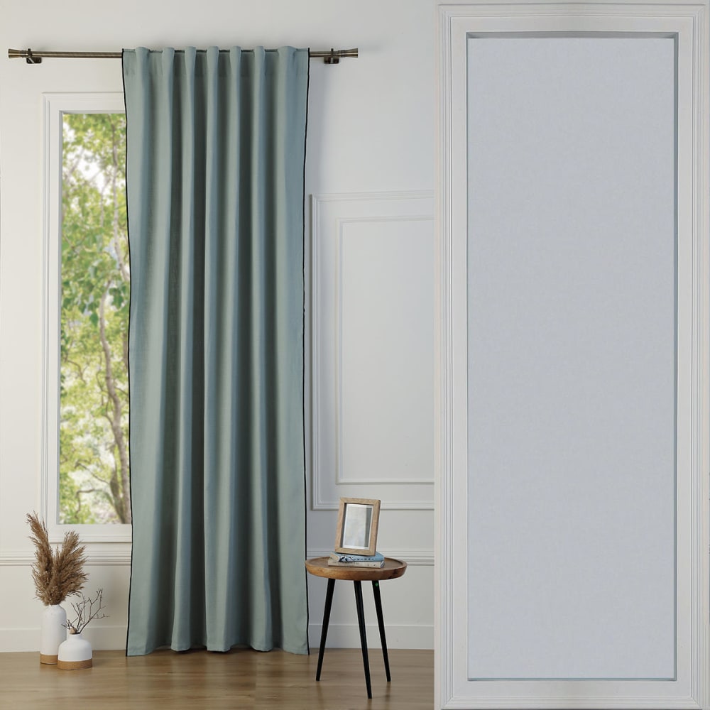 Febronie Schlaufenvorhang aus Baumwolle 140x260 style classic chic Grün Öko-Tex Zertifikat Baumwolle