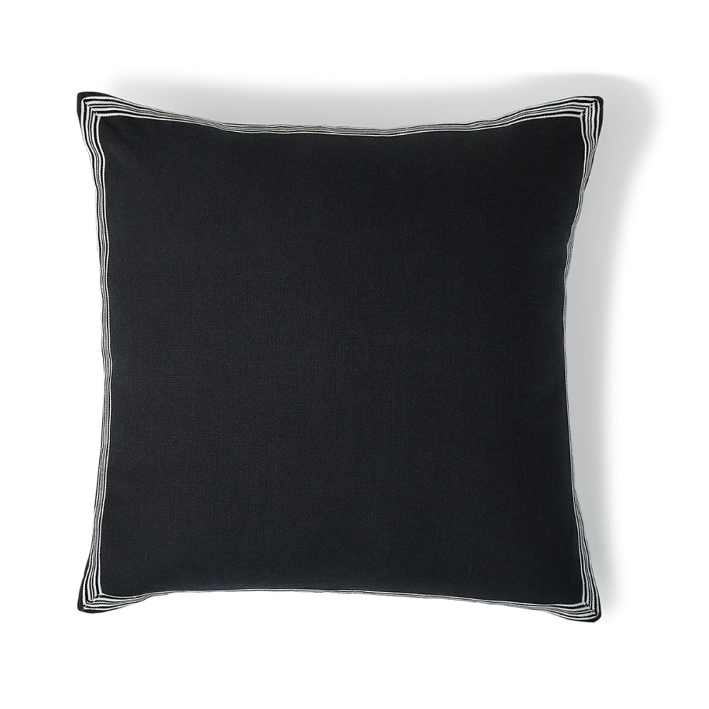 Febronie Housse de coussin toile de coton 50x50 fusain style classique chic Gris Certifié Oeko-Tex