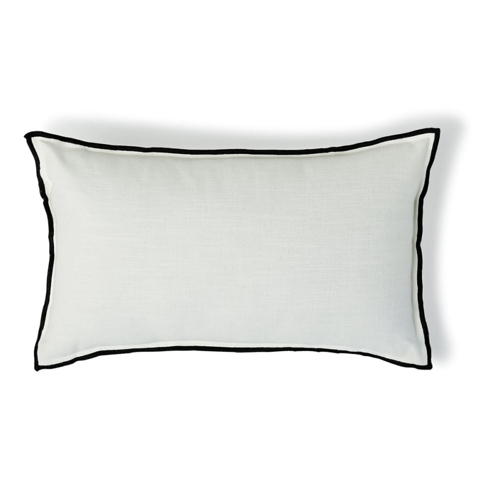 Housse de coussin toile de coton 50x30 blanc & noir