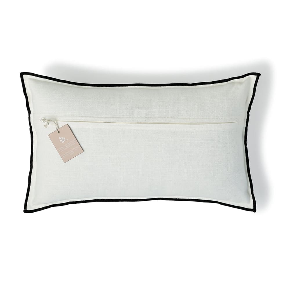 Housse de coussin toile de coton 50x30 blanc & noir — vue 4