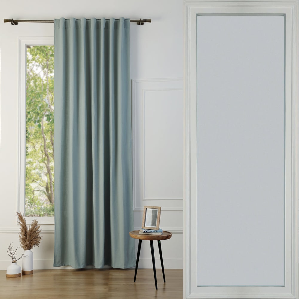 Febronie Schlaufenvorhang aus Baumwolle 140x260 style classic chic Grün Öko-Tex Zertifikat Baumwolle
