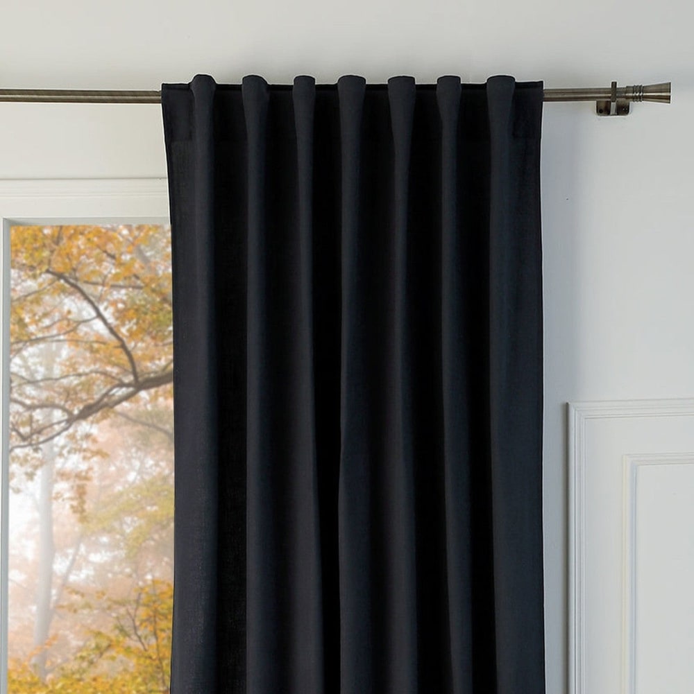 Rideau à passant toile de coton fusain 140x260