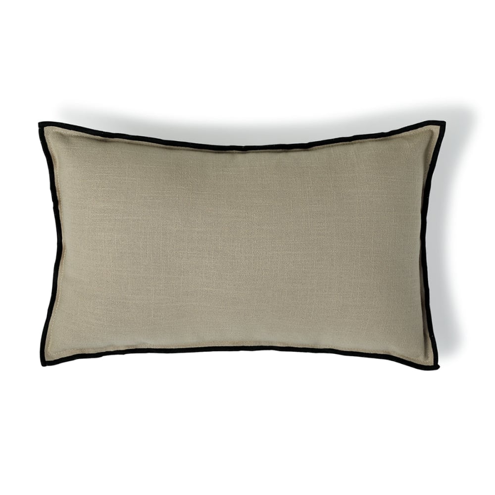 Housse de coussin toile de coton 50x30 naturel & noir