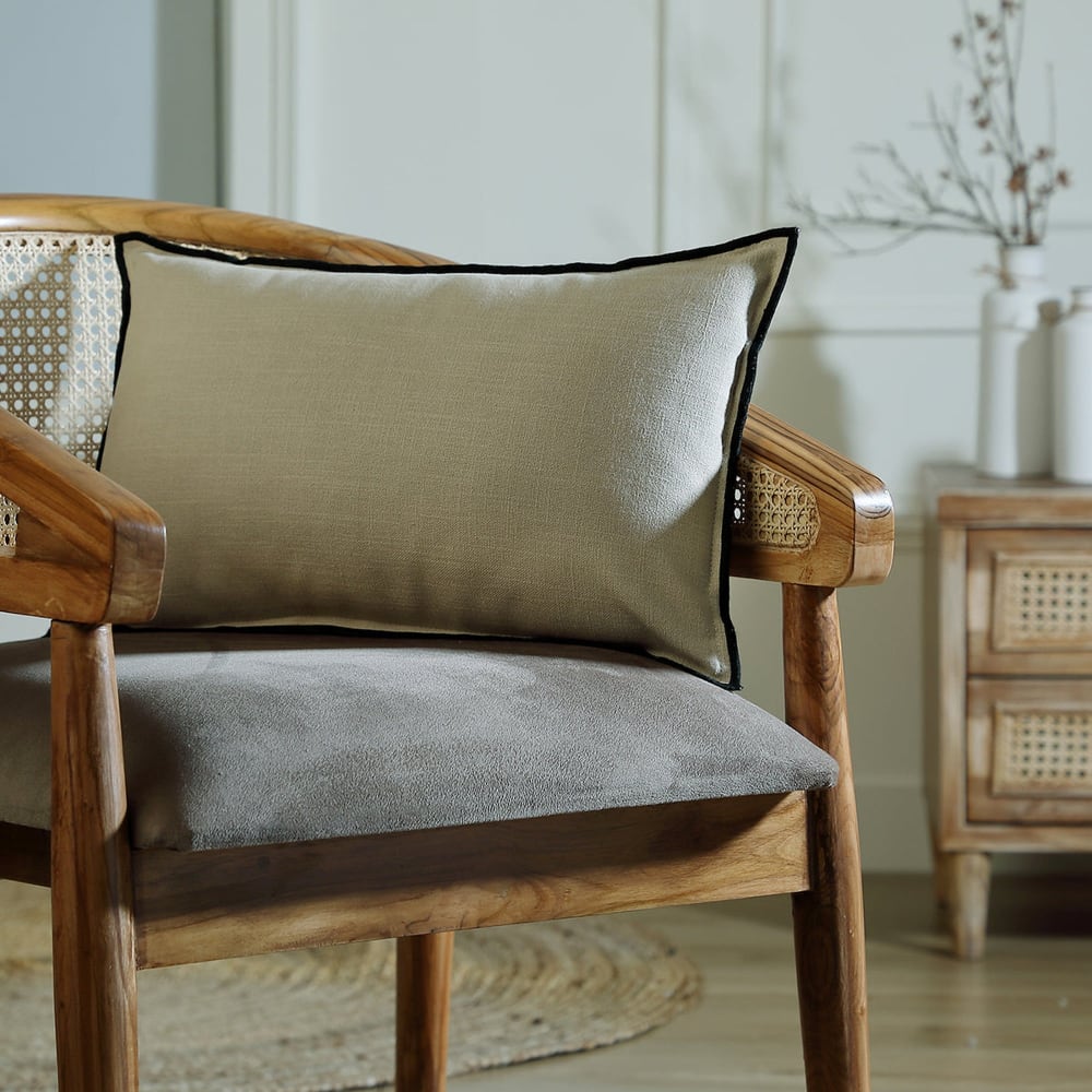 Housse de coussin toile de coton 50x30 naturel & noir — vue 3