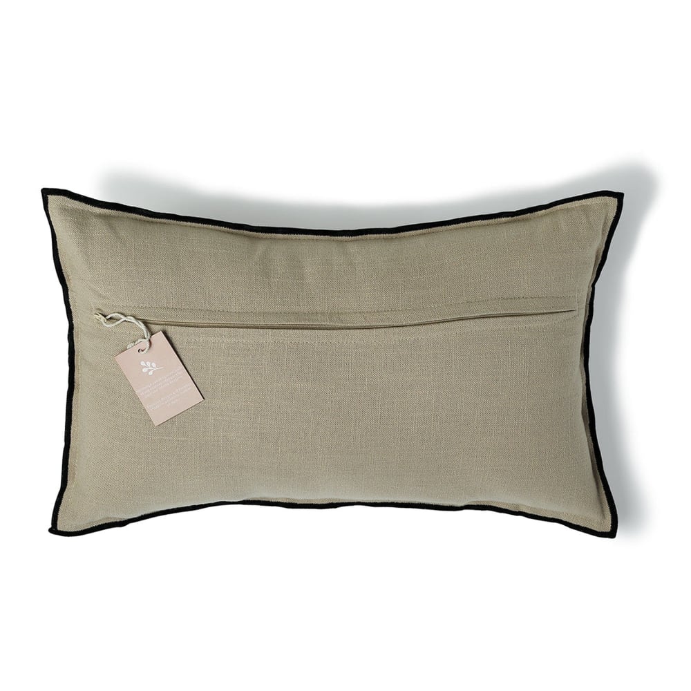 Housse de coussin toile de coton 50x30 naturel & noir — vue 4
