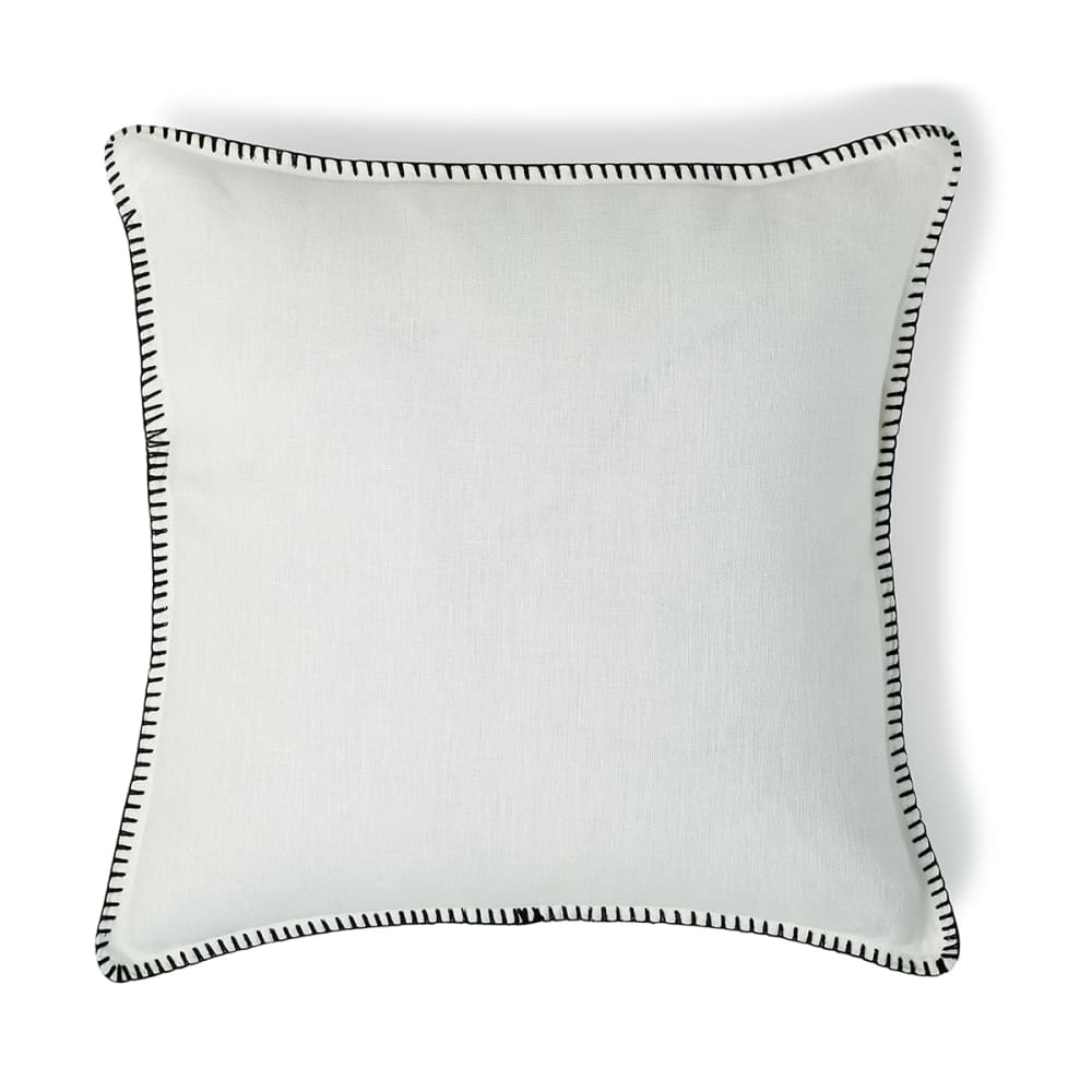 Febronie Kissenbezug aus Leinen 50x50 weiß / schwarz style classic chic Öko-Tex Zertifikat - Leinen