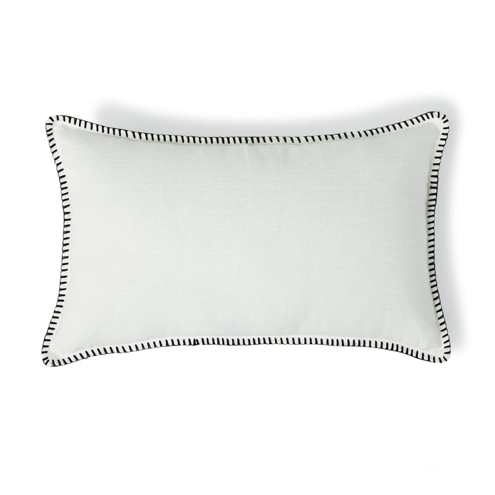 Febronie Kissenbezug aus Leinen 50x30 weiß / schwarz style classic chic Öko-Tex Zertifikat - Leinen