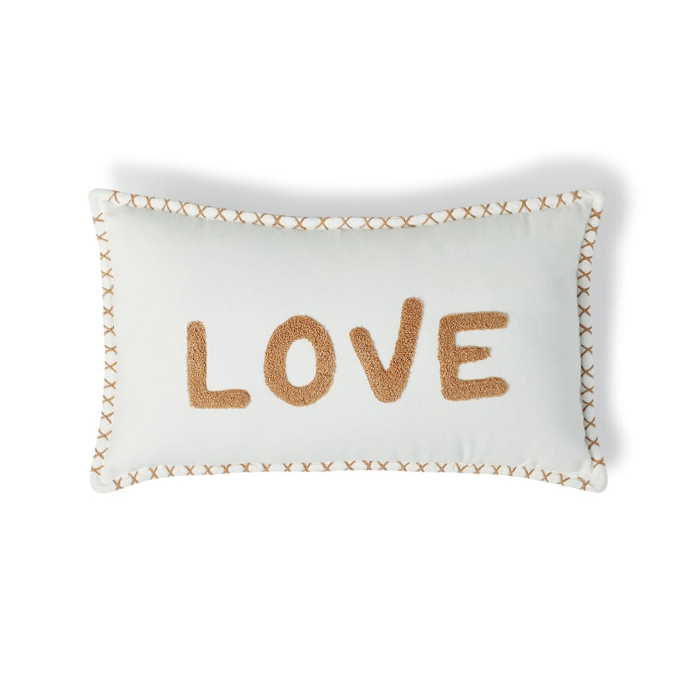 Housse de coussin toile de coton 50x30 terre de sienne