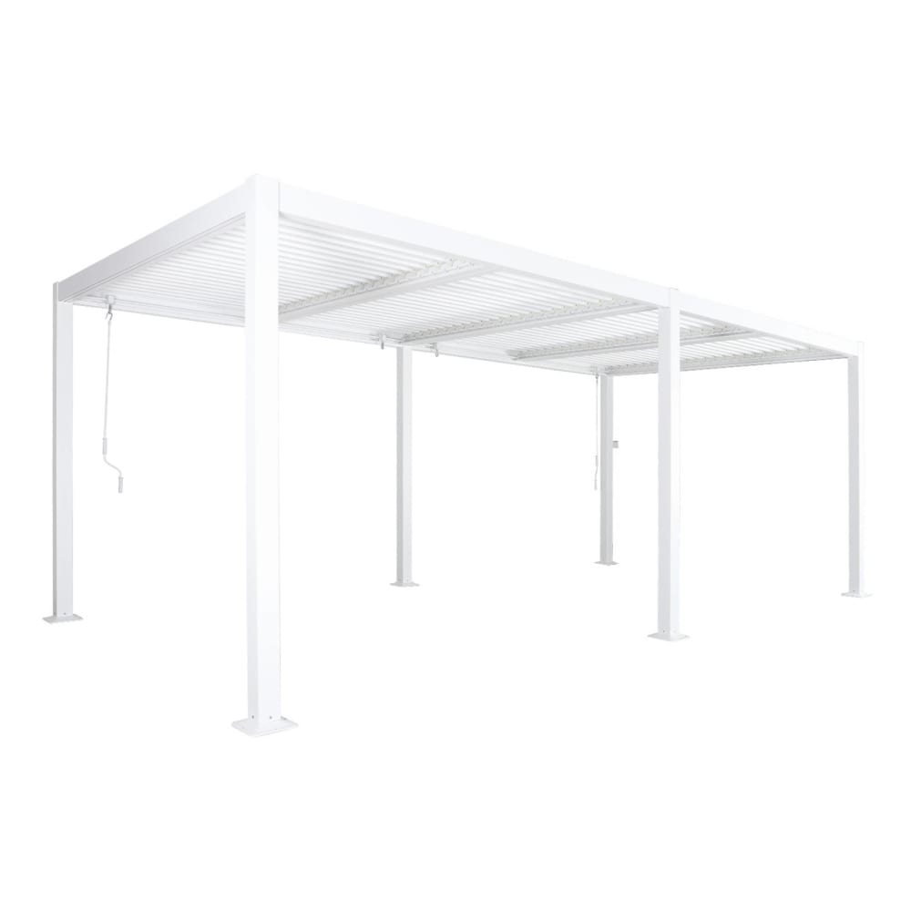 Pérgola bioclimática 3x6m de aluminio y acero con lamas orientables,