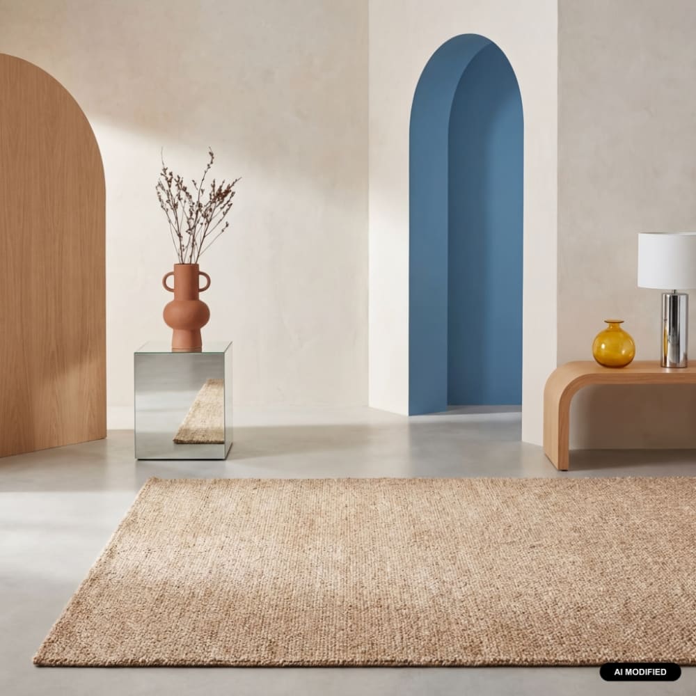 sweeek Teppich karamellfarben meliertes Bouclé 120x170 cm Braun Harz