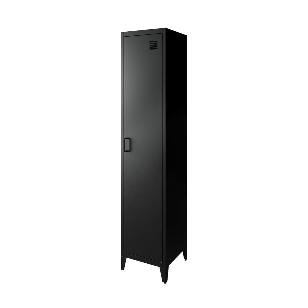 Armoire chambre acier noir 4 espaces de rangement