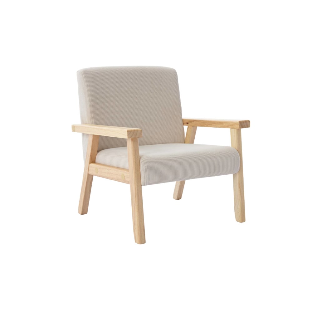 Fauteuil enfant velours côtelé crème