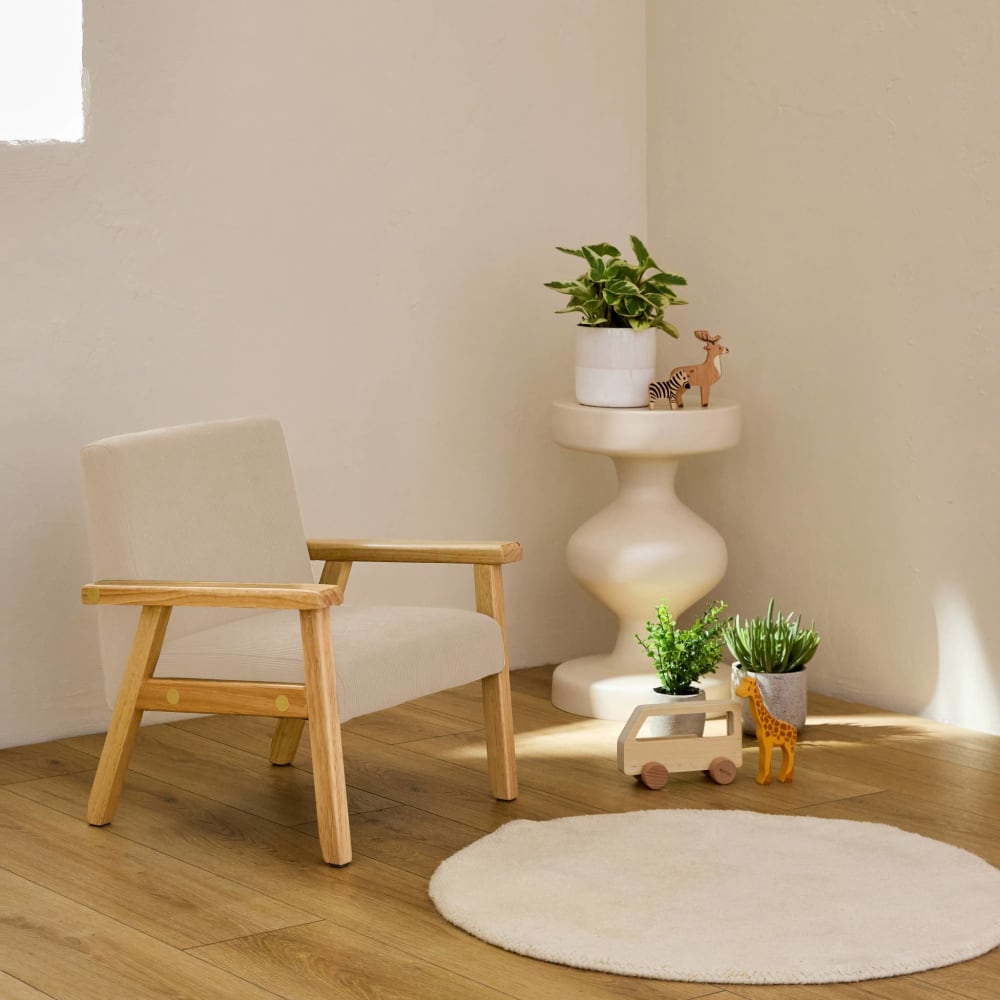 Kindersessel aus Holz und Cord beige - Maisons Du Monde