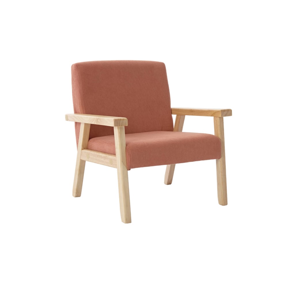 Fauteuil+enfant+velours+cotele+terracotta