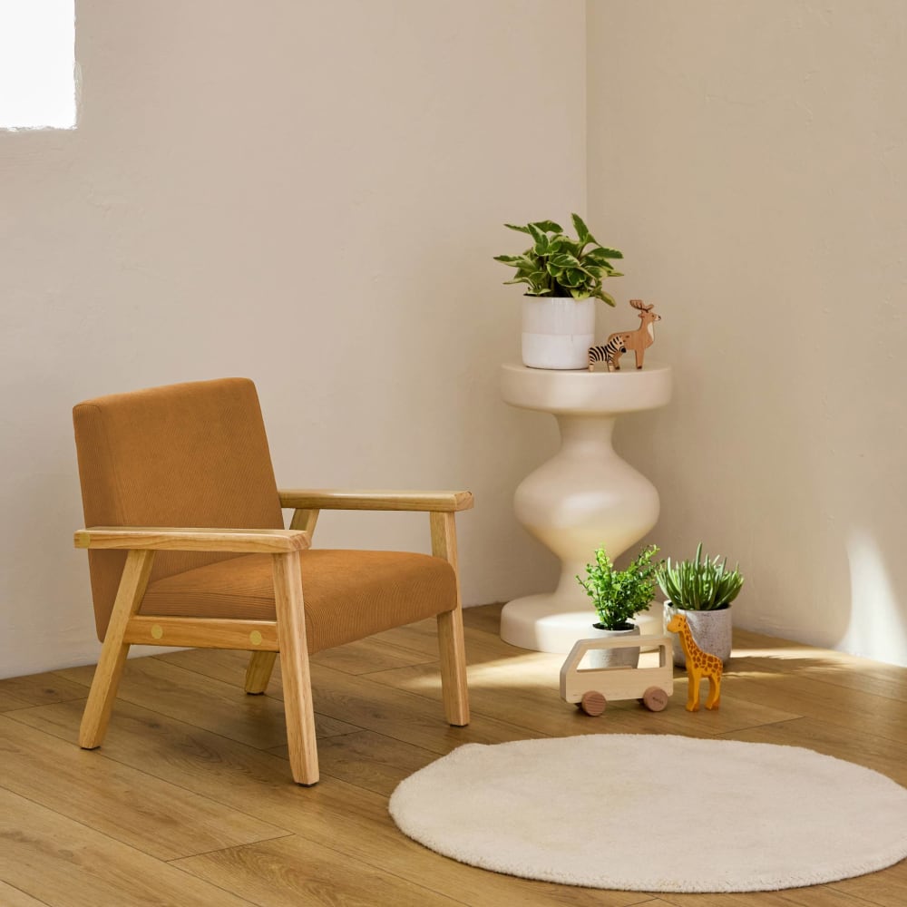 Kindersessel aus Holz und Cord gelb - Maisons Du Monde