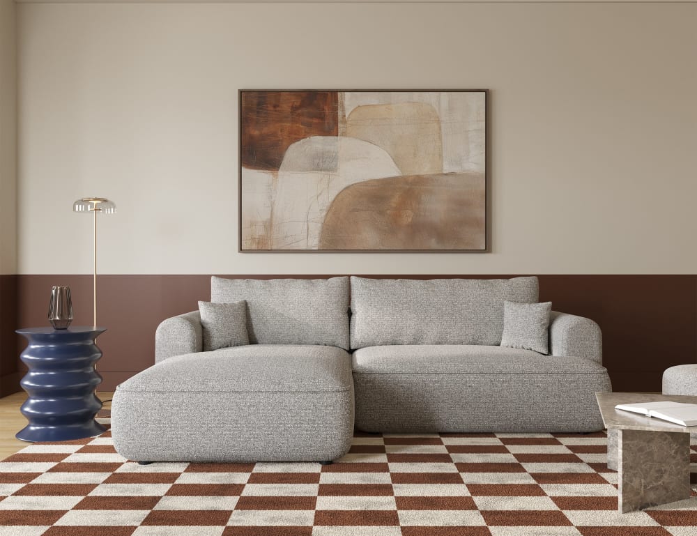Canapé d'angle gauche convertible 3 places gris beige - Maisons du Monde