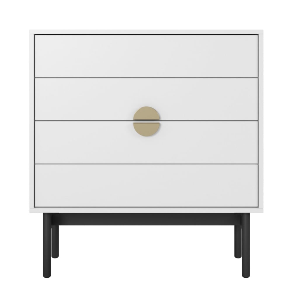 Selsey Kommode mit 4 Schubladen, weiß, 85,5 cm style modern - Spanplatte