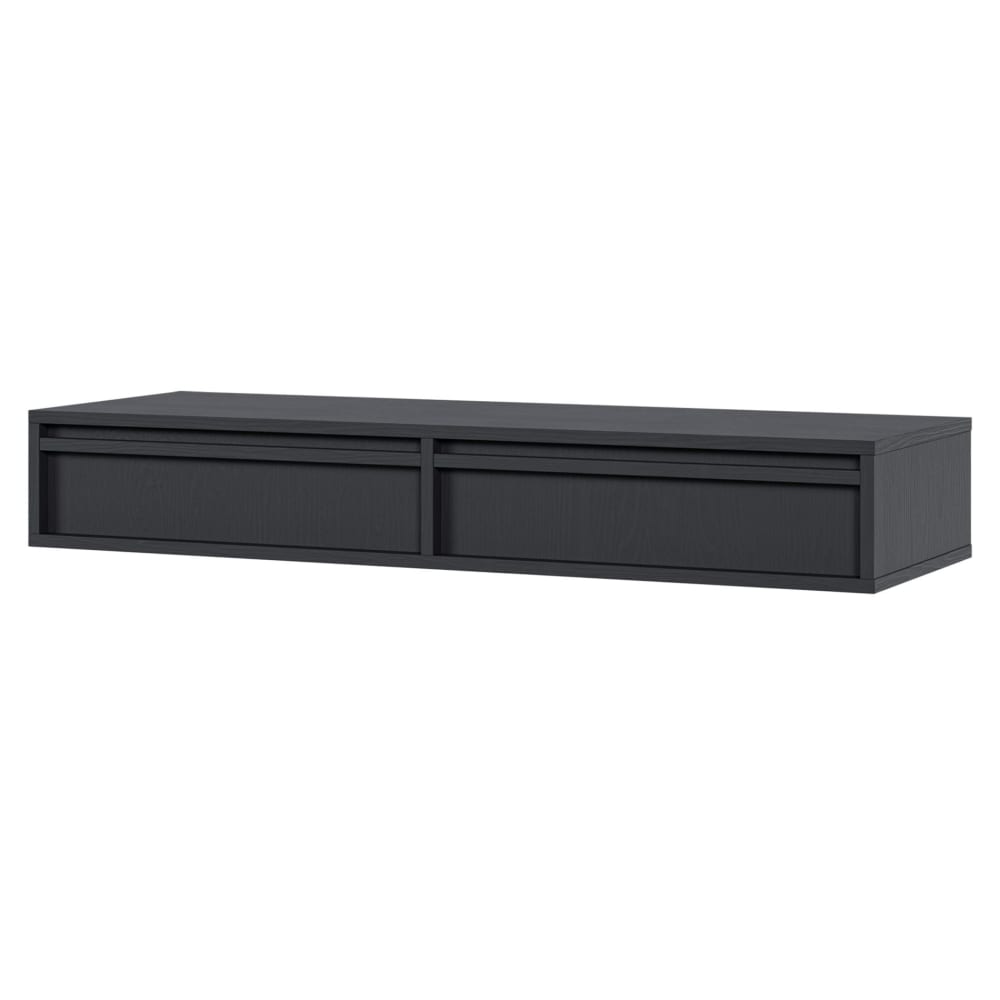 Selsey Schminktisch hängend mit 2 Schubladen, schwarz, 110 cm style modern - Spanplatte