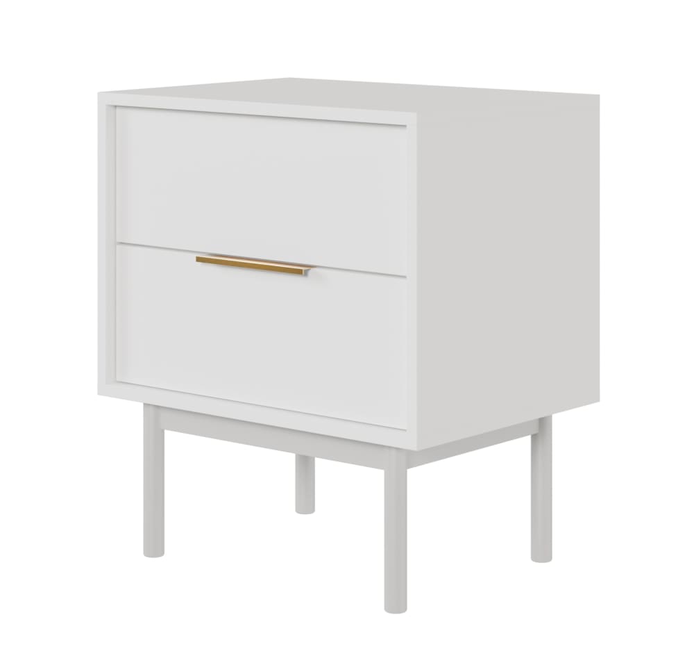 Selsey Nachttisch mit 2 Schubladen, weiß, 54 cm style classic chic - Spanplatte