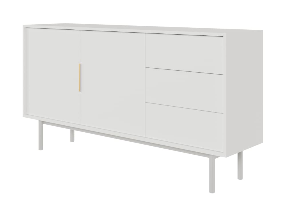 Buffet 2 portes 3 tiroirs blanc 154 cm