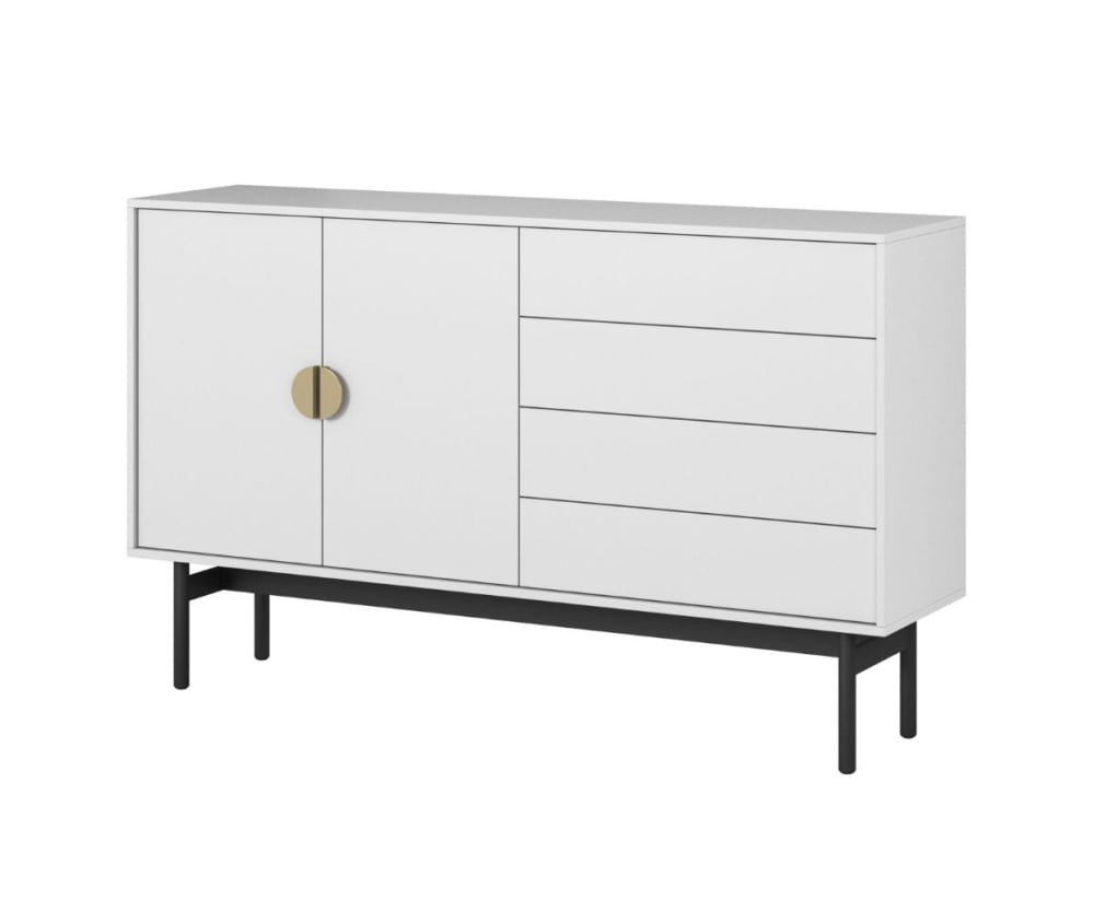 Selsey Sideboard mit 4 Schubladen, weiß, 154 cm style modern - Spanplatte