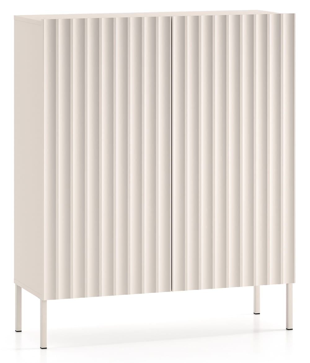 Buffet haut 2 portes beige clair 100 cm