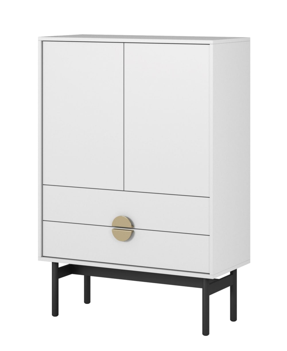 Selsey Sideboard mit 2 Schubladen, weiß, 85 cm style modern - Spanplatte
