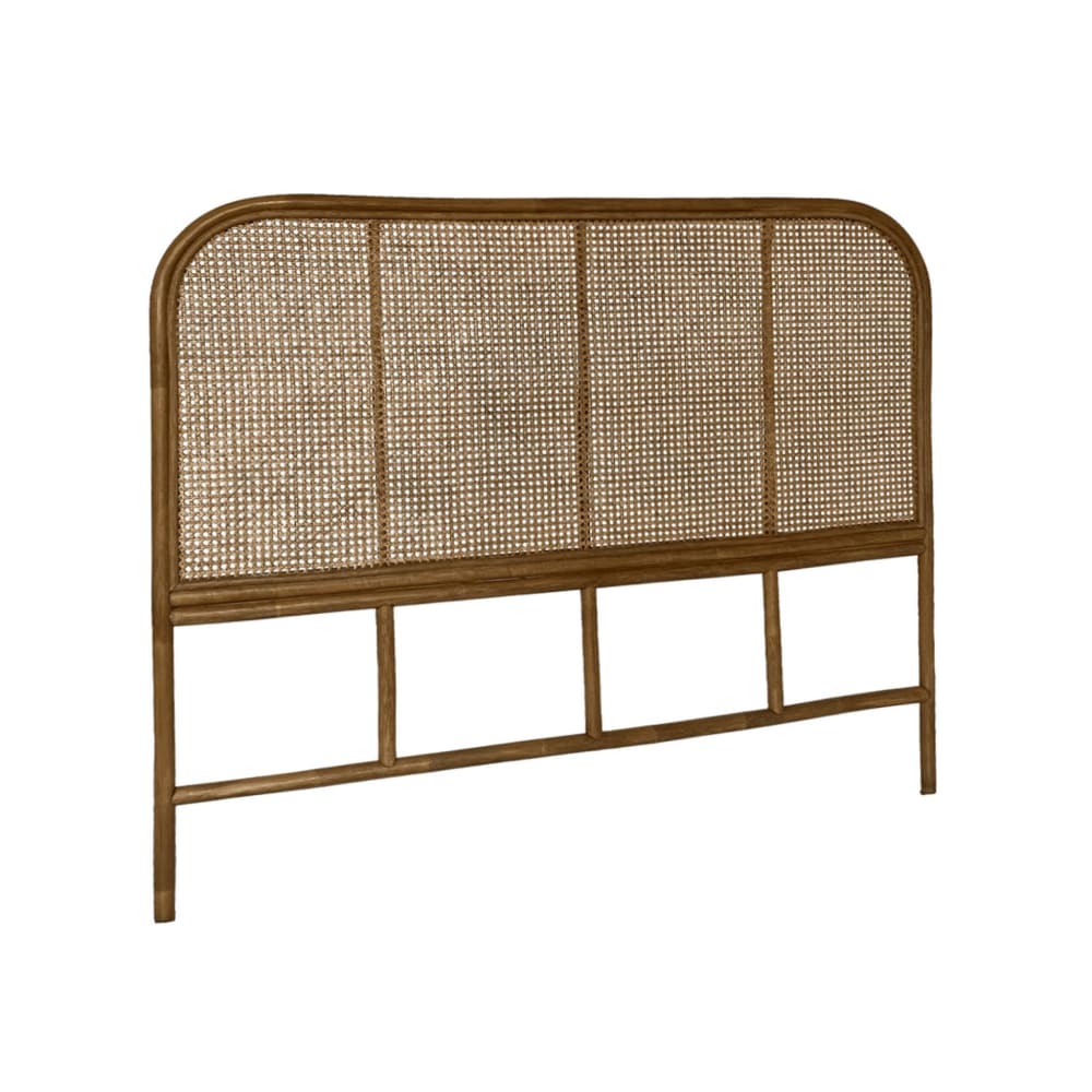 Tête de lit en rotin foncé et cannage 140cm