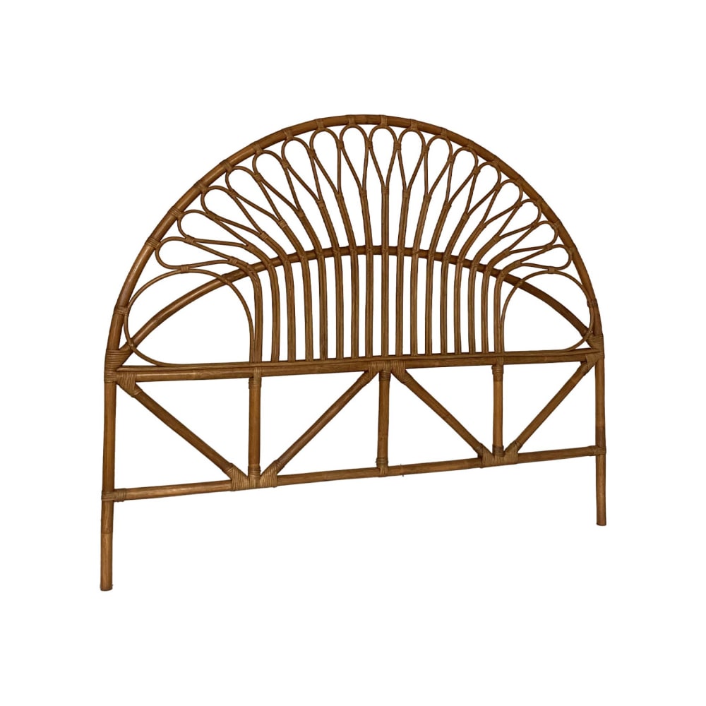 Tête de lit en rotin foncé 140cm