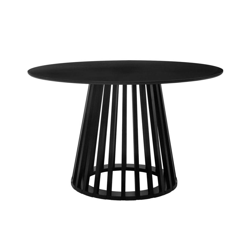 Esstisch mit Holzlook schwarz, Ø120cm 4 Plätze - Maisons Du Monde