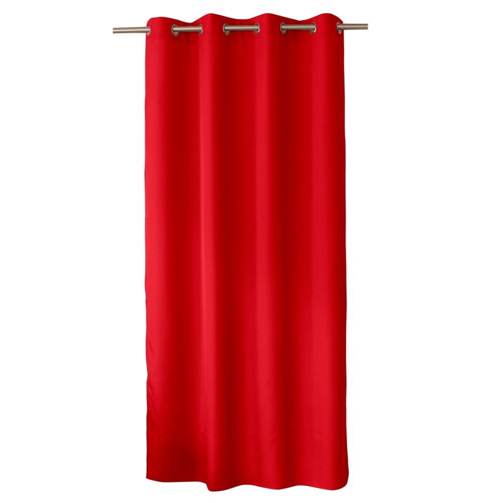 Rideau uni à oeillets polyester rouge 140x240 cm - Maisons du Monde