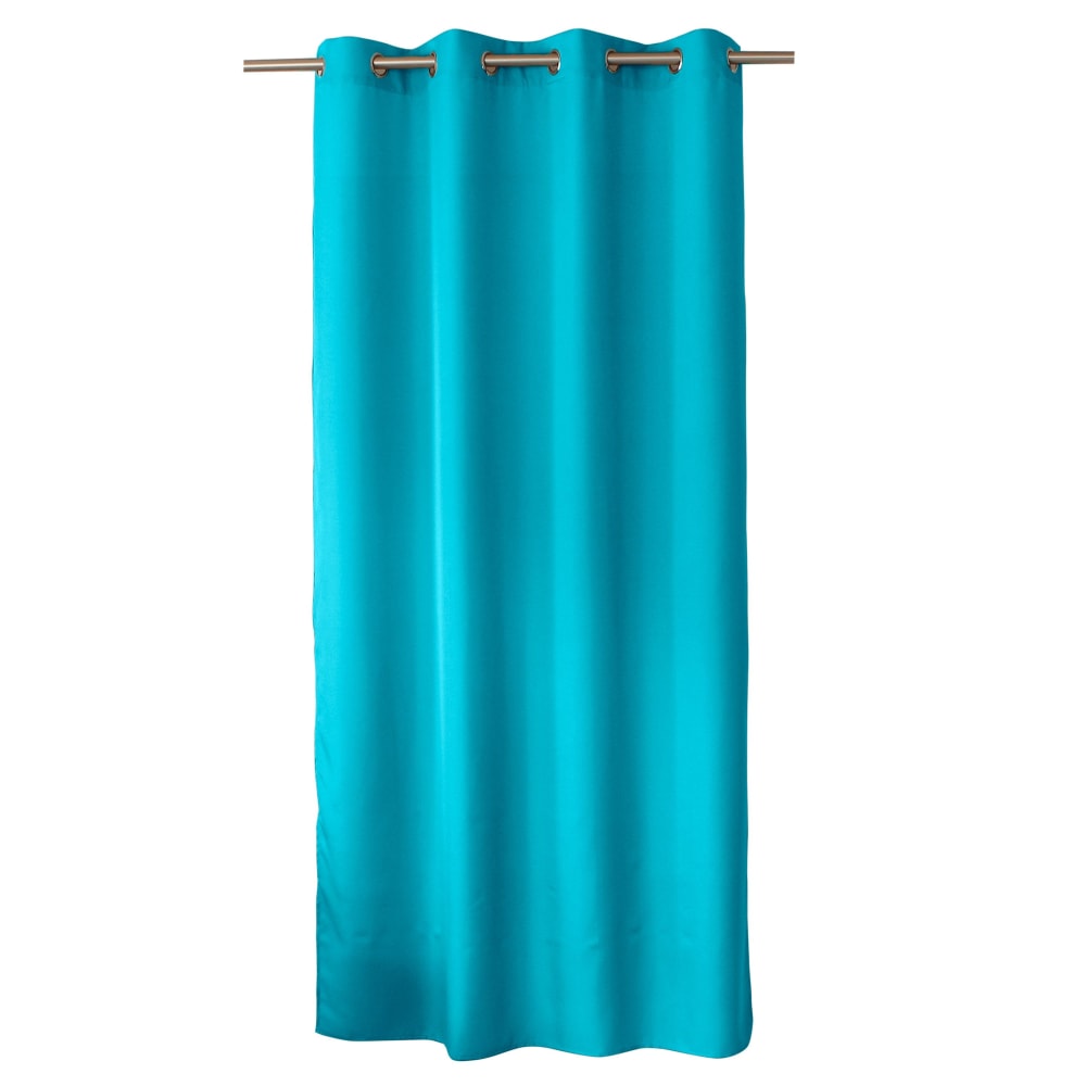 Rideau uni turquoise avec œillets 140 x 240 cm