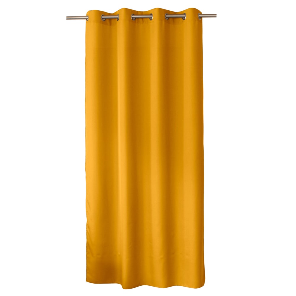 Rideau uni moutarde avec oeillets 140 x 240 cm