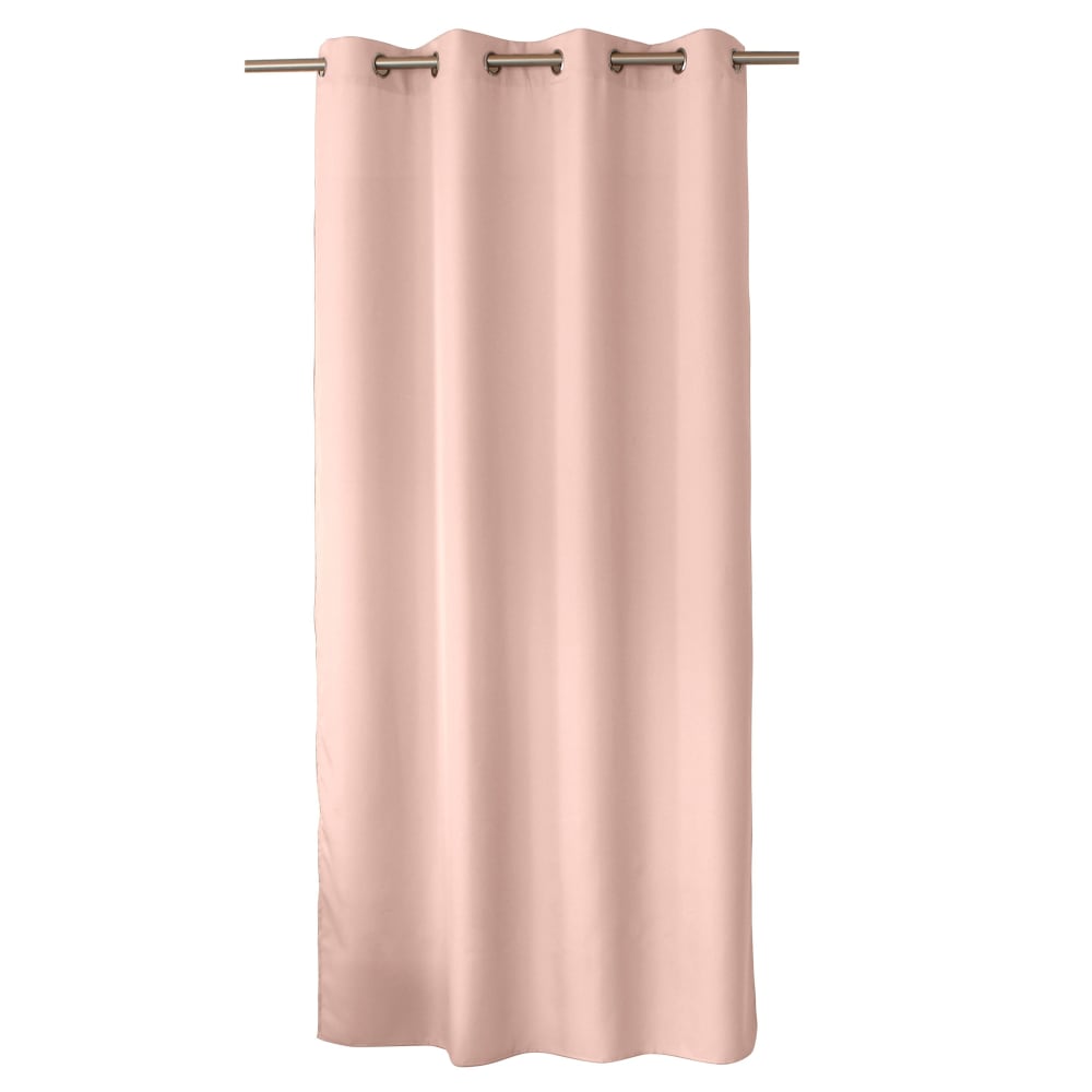 Rideau uni rose avec œillets 140 x 240 cm