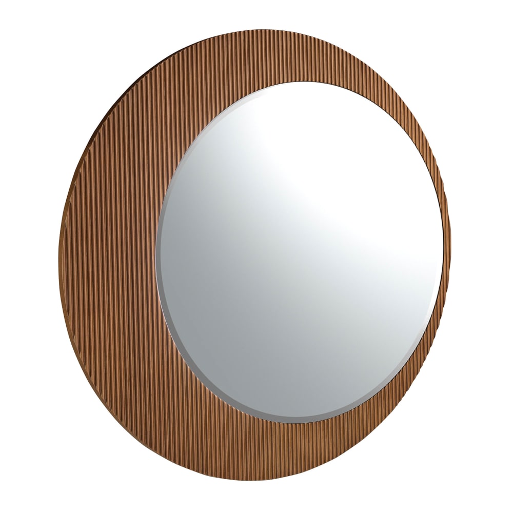 Angel Cerda Wandspiegel Runden walnussfarbenes Holz style modern Braun Holz