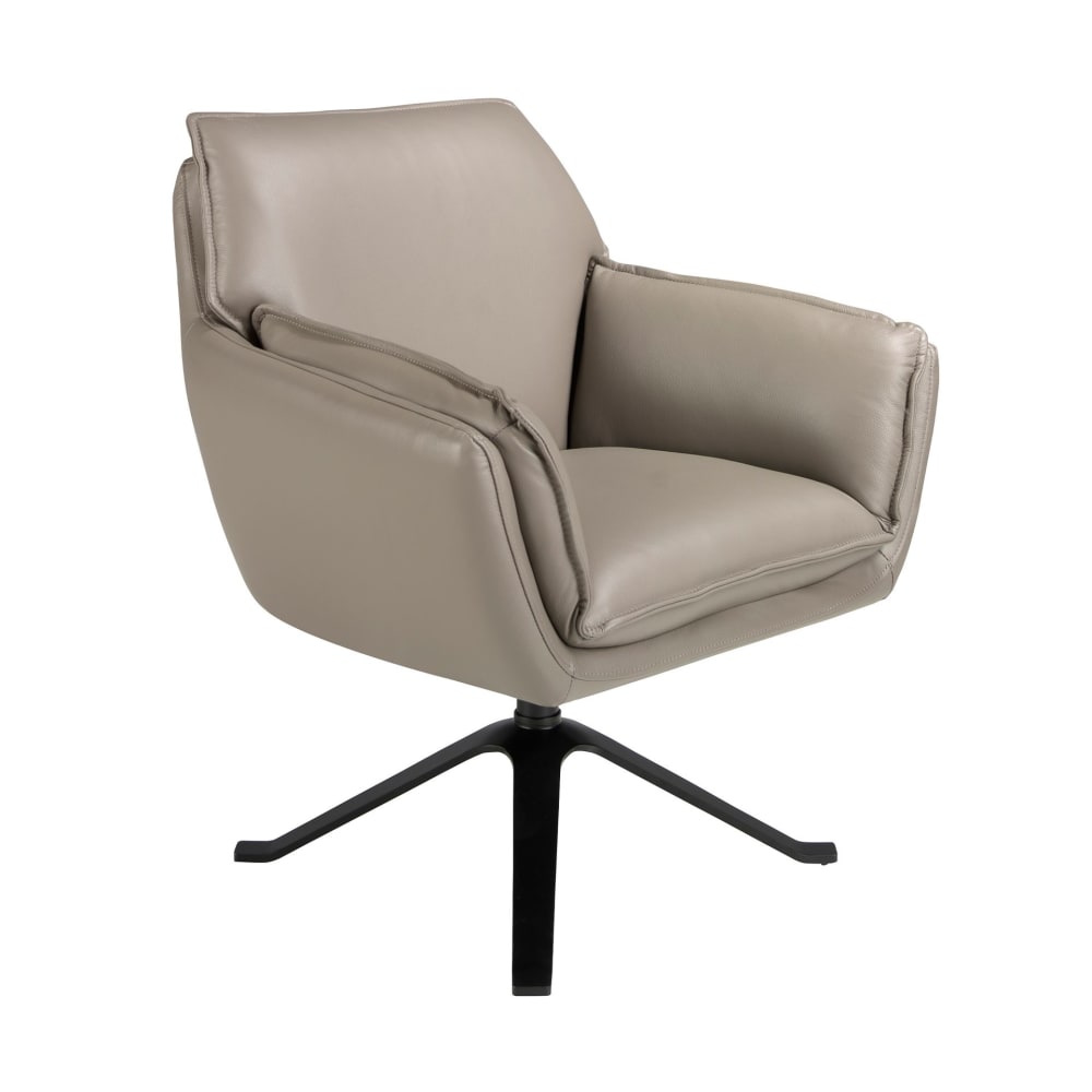 Fauteuil pivotant en cuir gris foncé Fauteuil pivotant en cuir gris foncé