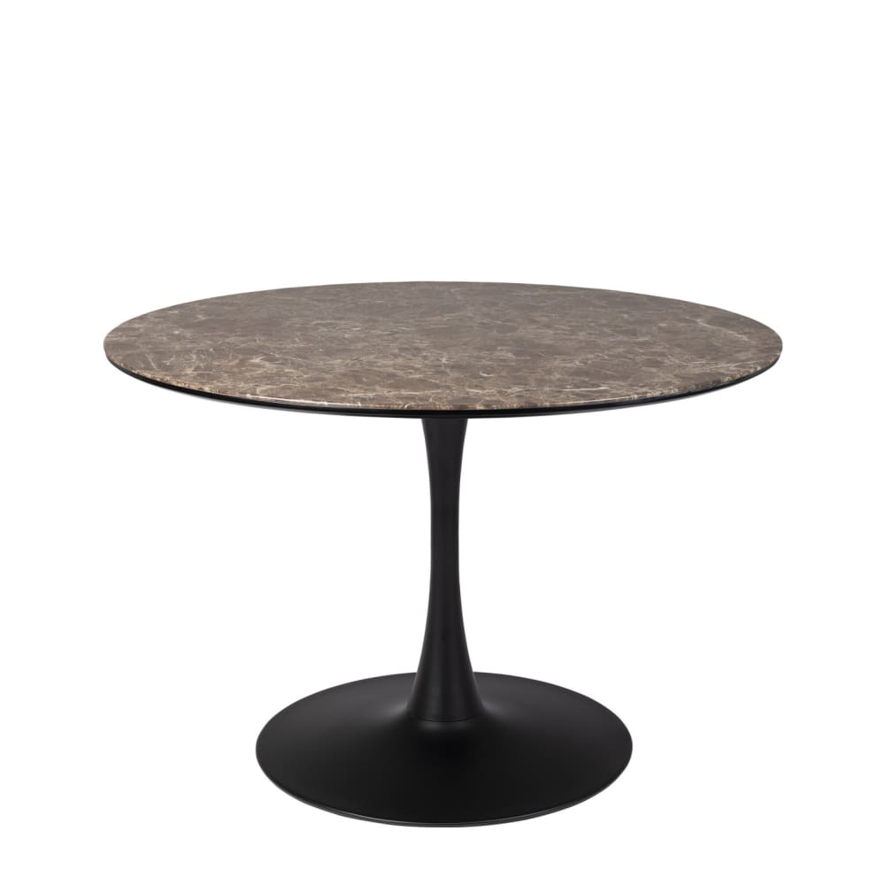 White label Table de repas en marbre brun d110 Marron Marbre - 110x75x110cm