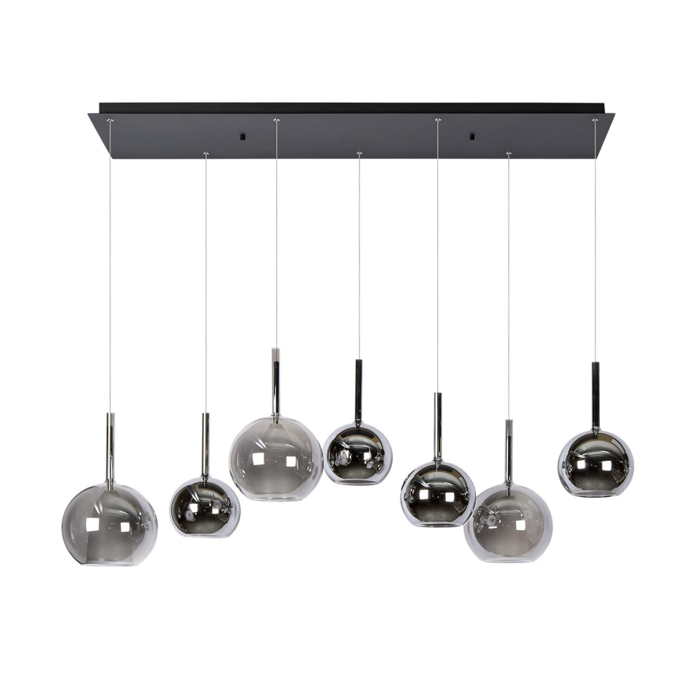 Lampe suspendue métal gris - 7 ampoules — vue 3