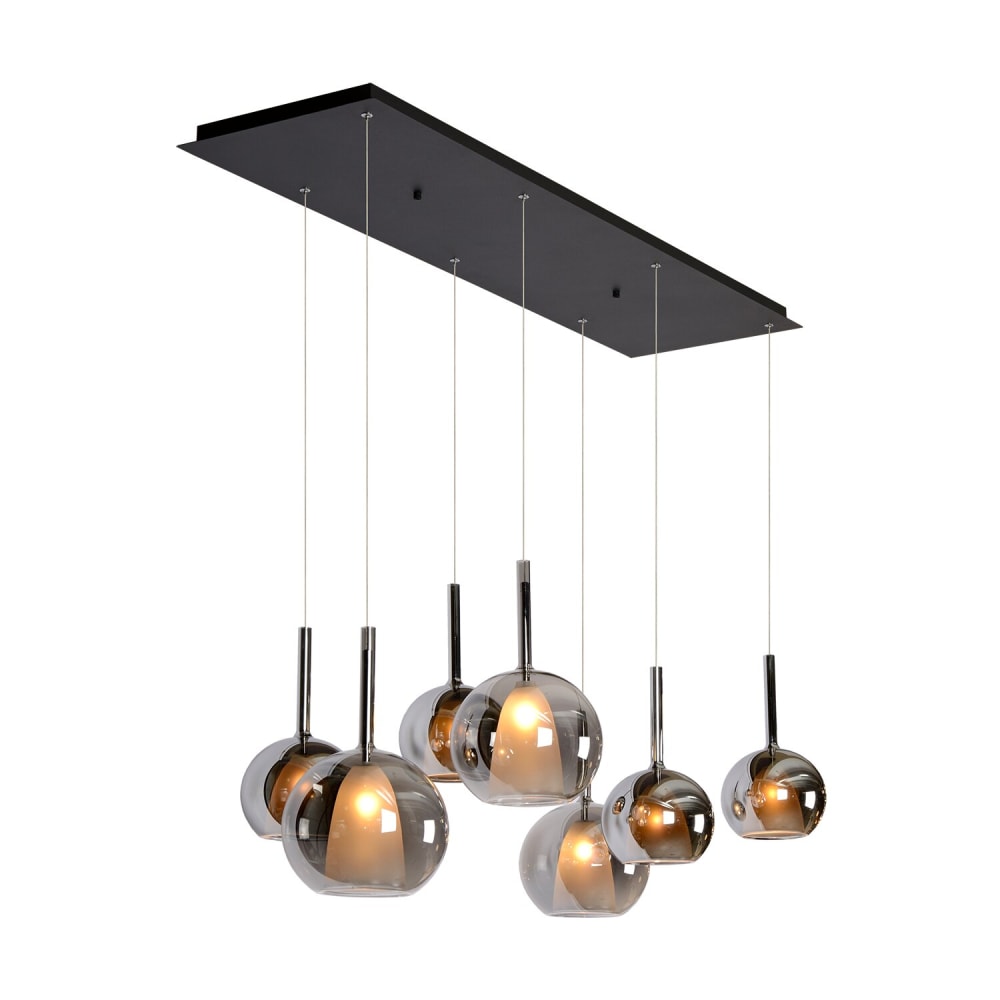 Lampe suspendue métal gris - 7 ampoules — vue 4