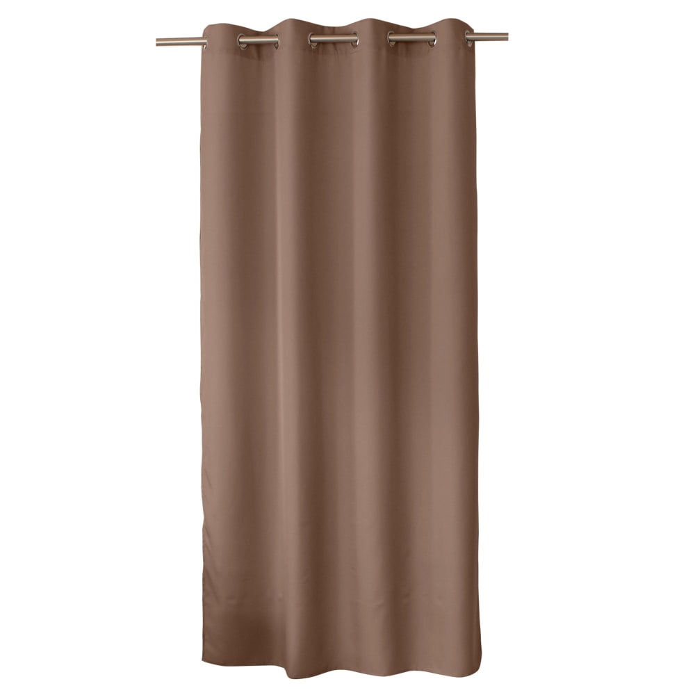 Rideau uni marron avec œillets 140 x 240 cm