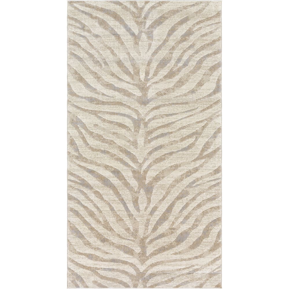 Tapis zébré bohème gris/beige 80x150