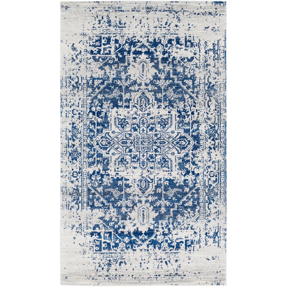 Tapis vintage oriental bleu/blanc 80x150